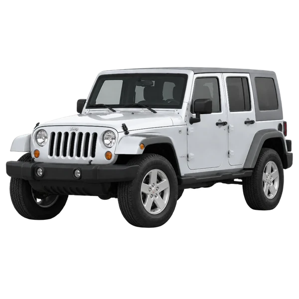 silver 2010 Jeep Wrangler front three-quarter (facing left) view