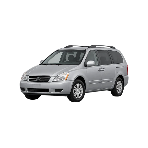 silver 2012 Kia Sedona front three-quarter (facing left) view