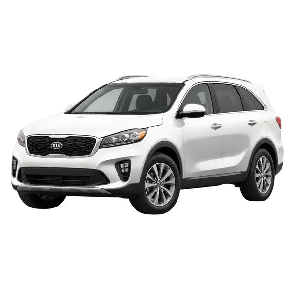 white 2020 Kia Sorento front three-quarter (facing left) view