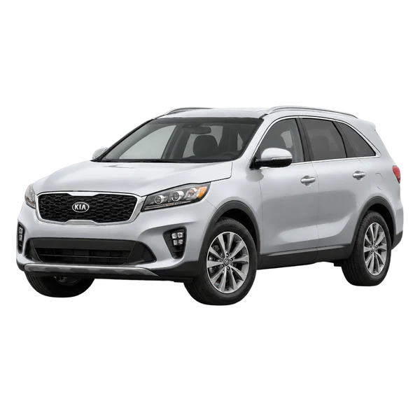 silver 2020 Kia Sorento front three-quarter (facing left) view