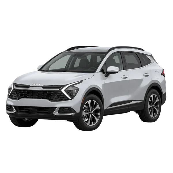 silver 2023 Kia Sportage front three-quarter (facing left) view