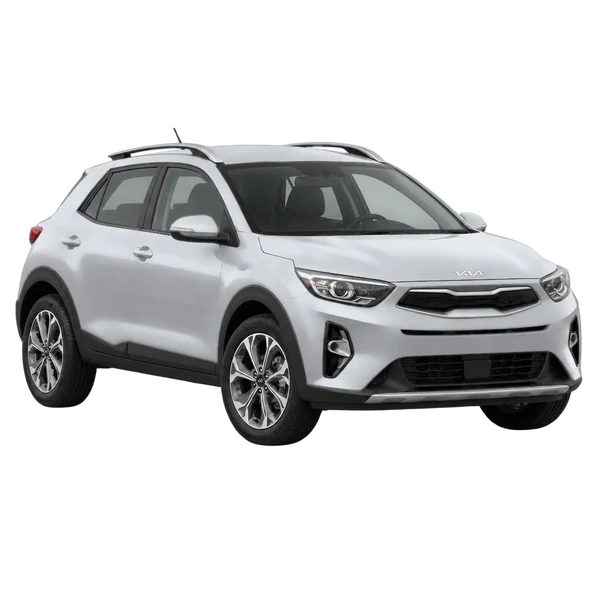 silver 2023 Kia Stonic front three-quarter (facing left) view