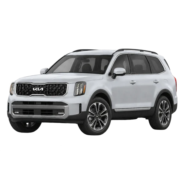 2027 KIA Telluride — Front three-quarter (facing left), silver