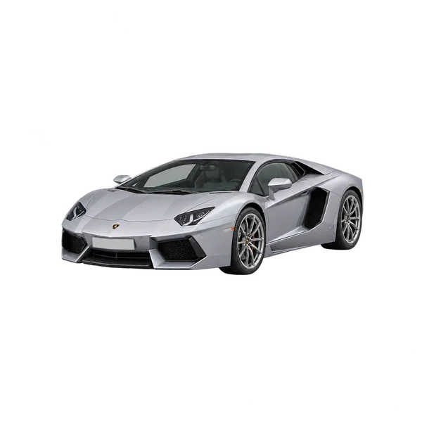 silver 2016 Lamborghini Aventador front three-quarter (facing left) view