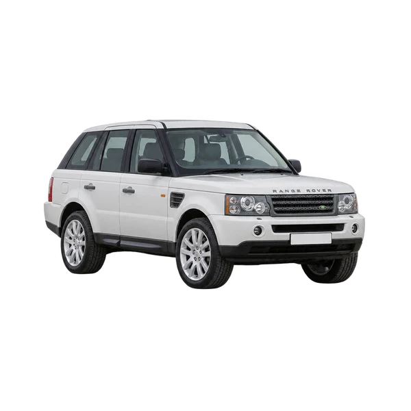 white 2010 Land Rover Range Rover Sport front three-quarter (facing left) view