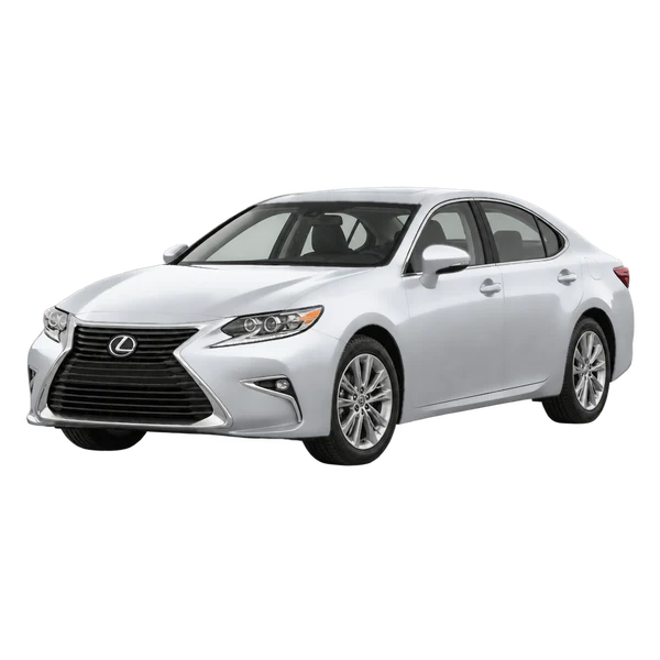 silver 2016 Lexus ES350 front three-quarter (facing left) view