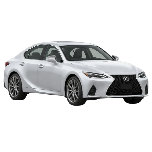 silver 2022 Lexus IS front three-quarter (facing left) view