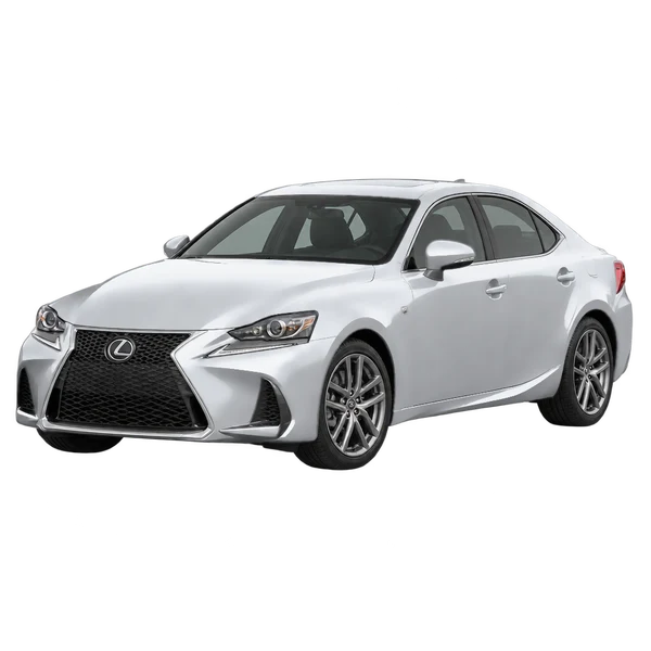 silver 2017 Lexus IS 300 front three-quarter (facing left) view