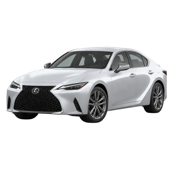 silver 2022 Lexus IS 300 front three-quarter (facing left) view