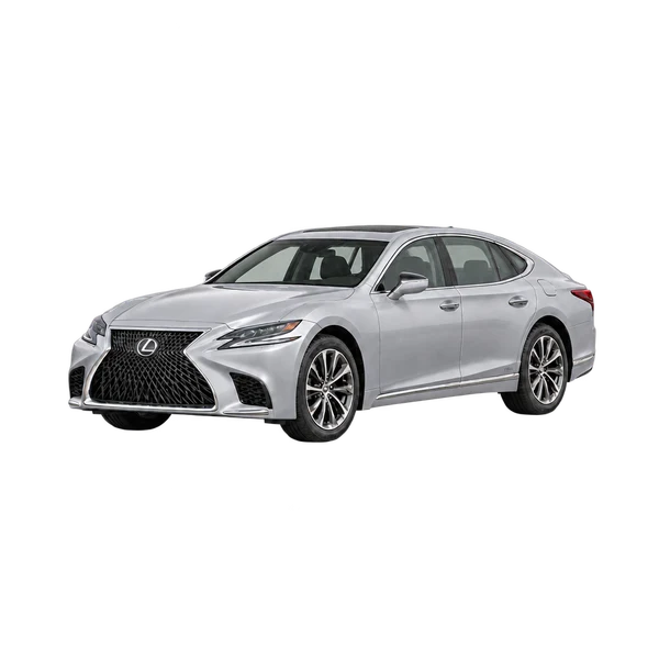 silver 2018 Lexus LS front three-quarter (facing left) view