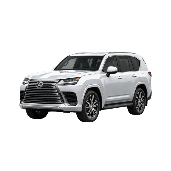 silver 2023 Lexus LX 600 front three-quarter (facing left) view