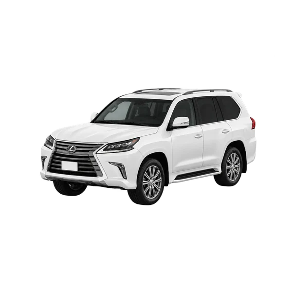white 2016 Lexus LX570 front three-quarter (facing left) view