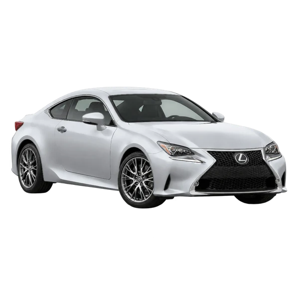 silver 2021 Lexus RC front three-quarter (facing left) view