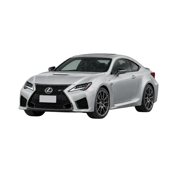 silver 2022 Lexus RC F front three-quarter (facing left) view