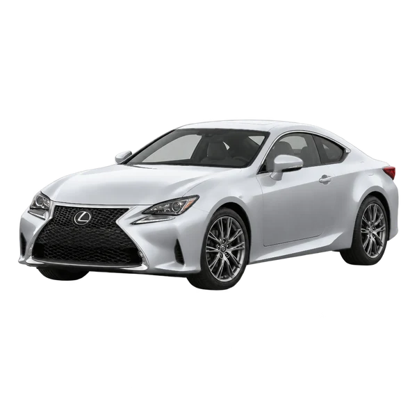 silver 2017 Lexus RC350 front three-quarter (facing left) view