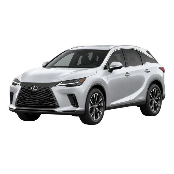 silver 2026 Lexus RX 350 front three-quarter (facing left) view