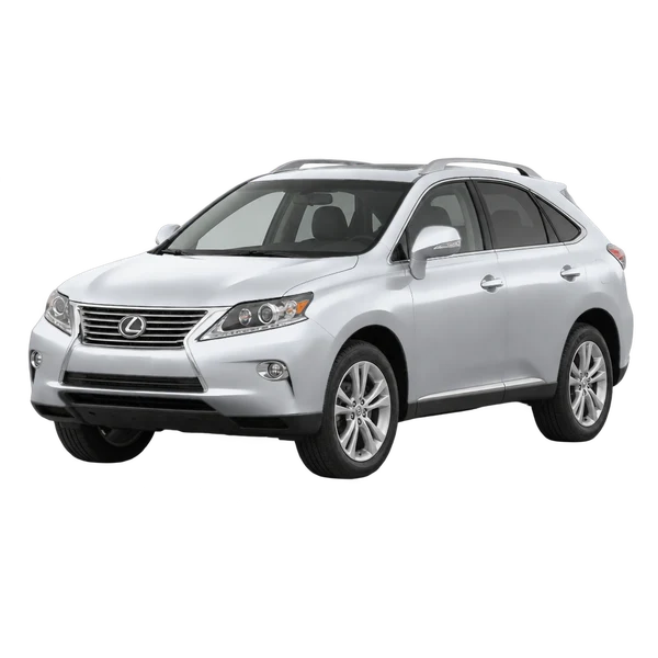 silver 2013 Lexus RX450H front three-quarter (facing left) view