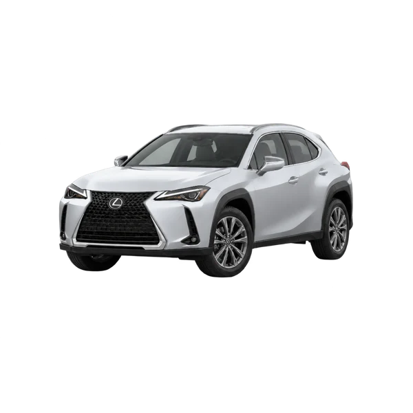 silver 2026 Lexus UX300H front three-quarter (facing left) view