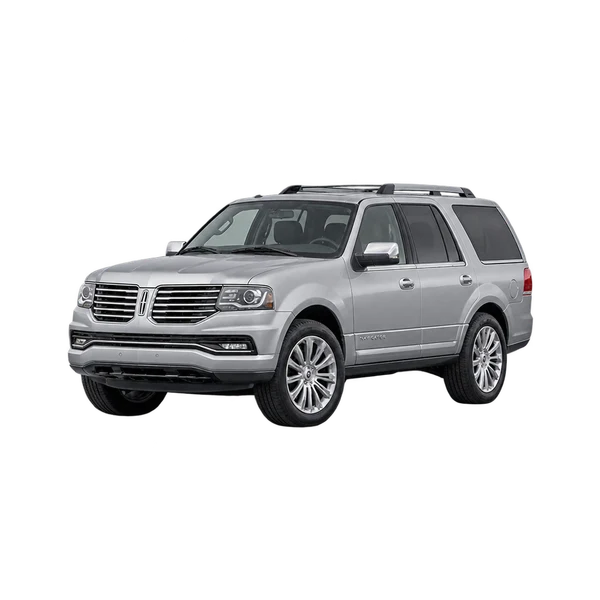 silver 2017 Lincoln Navigator front three-quarter (facing left) view