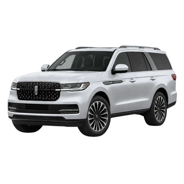 silver 2027 Lincoln Navigator front three-quarter (facing left) view