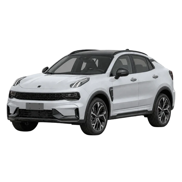 silver 2025 Lynk&CO 05 front three-quarter (facing left) view