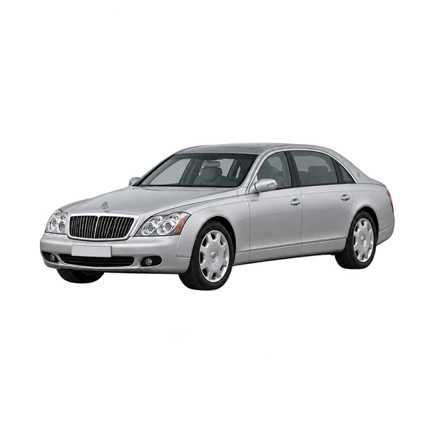 silver 2010 Maybach 62 front three-quarter (facing left) view