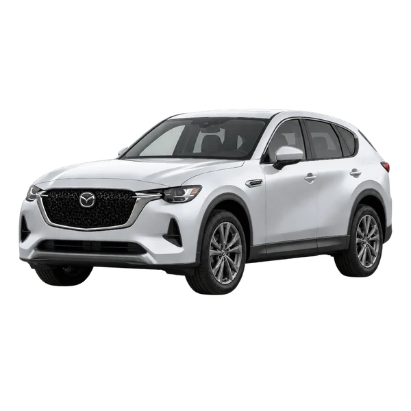 silver 2022 Mazda CX-60 front three-quarter (facing left) view