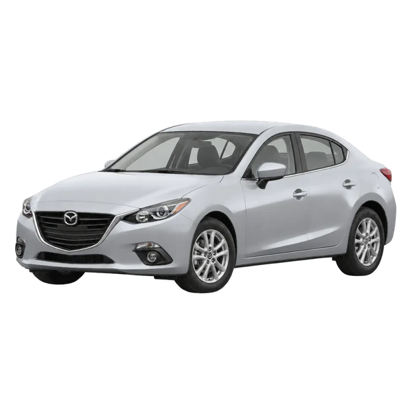 silver 2015 Mazda Mazda3 front three-quarter (facing left) view