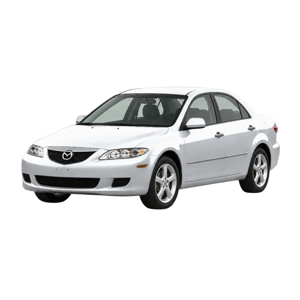 silver 2004 Mazda Mazda6 front three-quarter (facing left) view