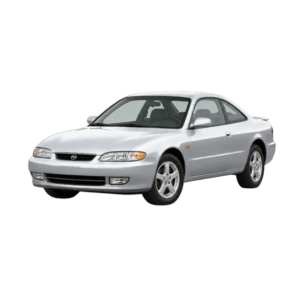 silver 1997 Mazda MX-6 front three-quarter (facing left) view