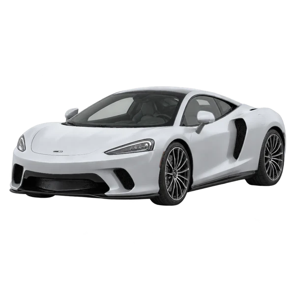 silver 2022 McLaren GT front three-quarter (facing left) view