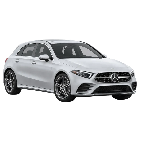 silver 2022 Mercedes-Benz A 250 front three-quarter (facing left) view