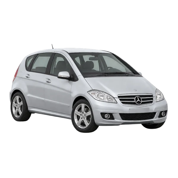 silver 2009 Mercedes-Benz A-Class front three-quarter (facing left) view