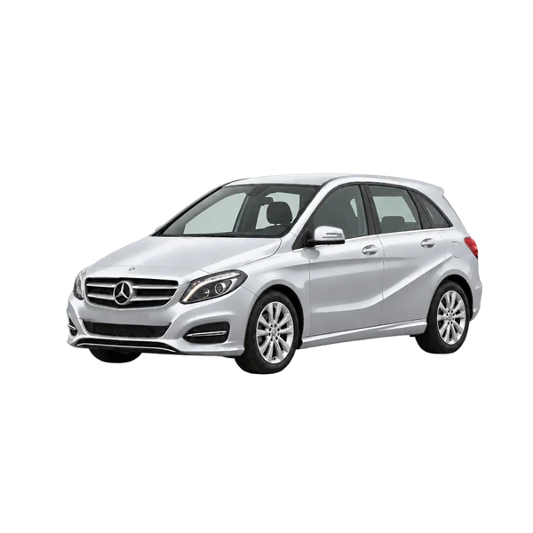 silver 2015 Mercedes-Benz B-Class front three-quarter (facing left) view
