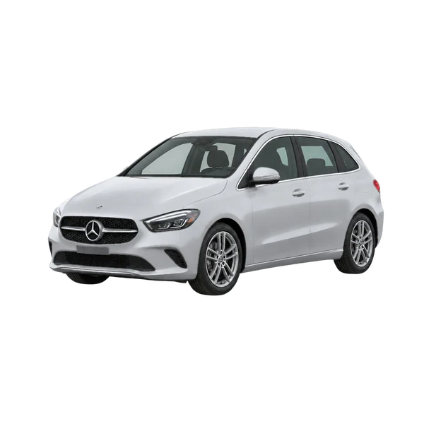 silver 2022 Mercedes-Benz B-Class front three-quarter (facing left) view