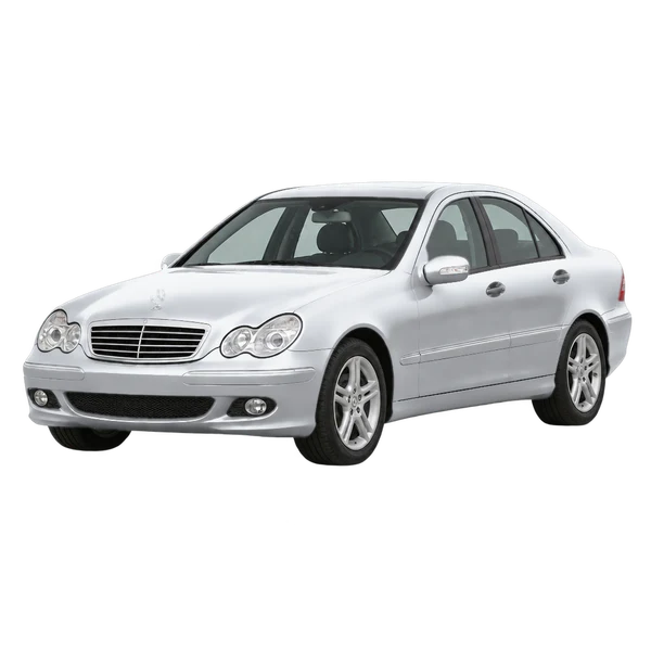 silver 2007 Mercedes-Benz C front three-quarter (facing left) view