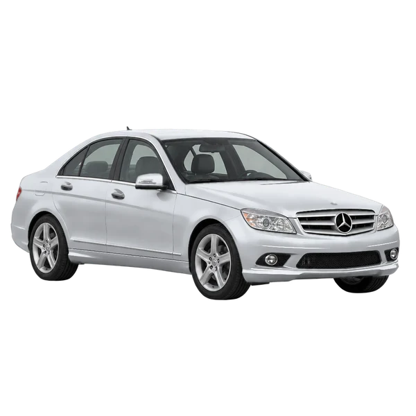 silver 2010 Mercedes-Benz C front three-quarter (facing left) view