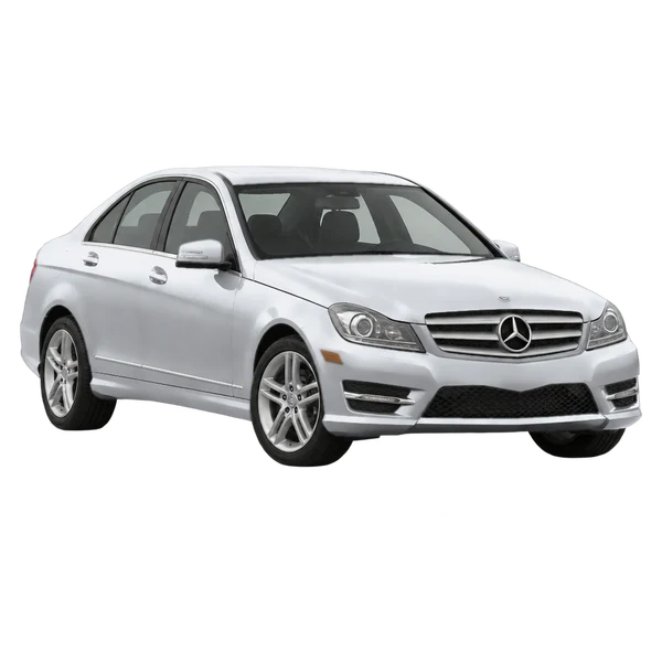 silver 2014 Mercedes-Benz C 300 front three-quarter (facing left) view