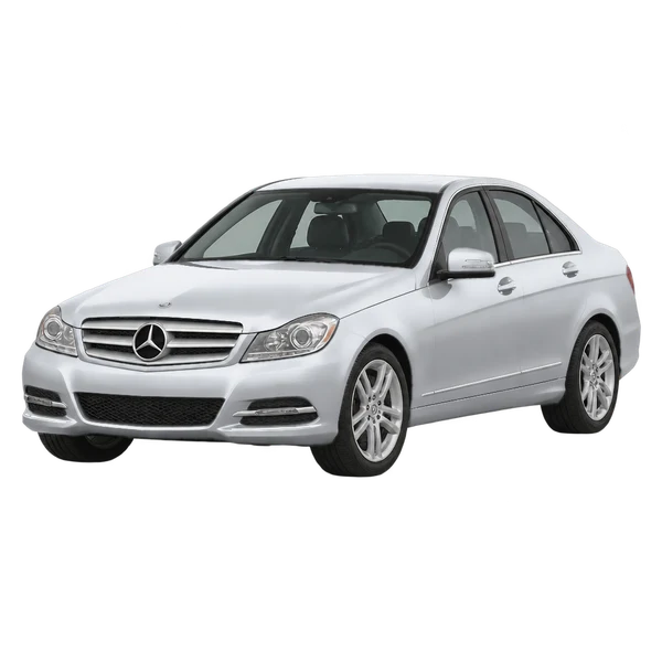 silver 2013 Mercedes-Benz C-Class front three-quarter (facing left) view