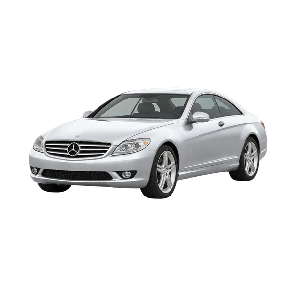 silver 2008 Mercedes-Benz CL-Class front three-quarter (facing left) view