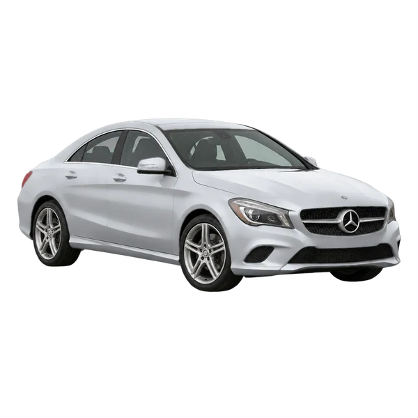 silver 2016 Mercedes-Benz CLA front three-quarter (facing left) view
