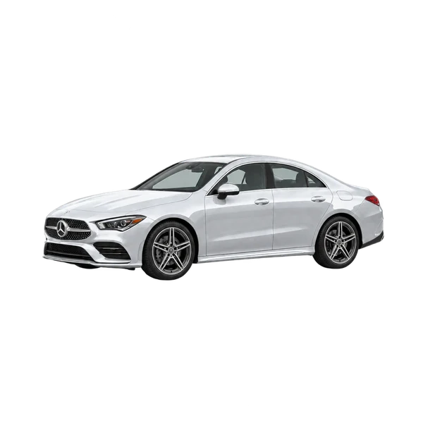 silver 2020 Mercedes-Benz CLA front three-quarter (facing left) view