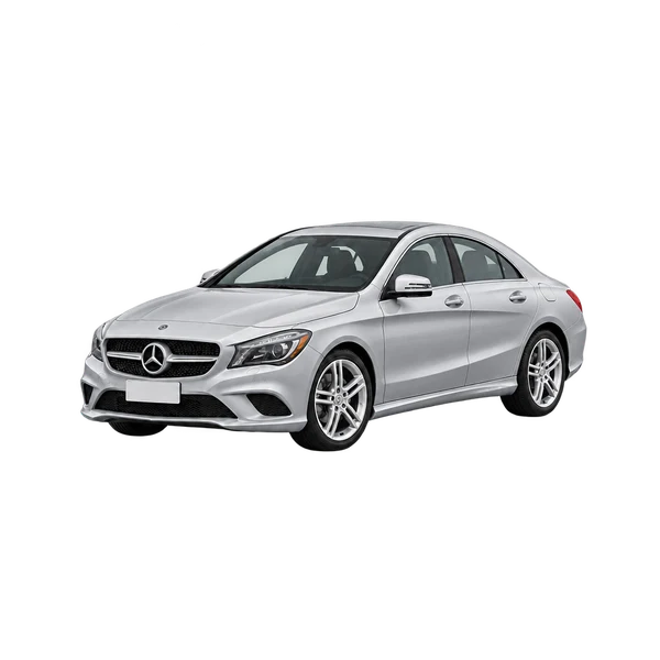 silver 2013 Mercedes-Benz CLA-Class front three-quarter (facing left) view