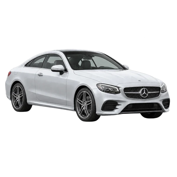 silver 2022 Mercedes-Benz CLK front three-quarter (facing left) view