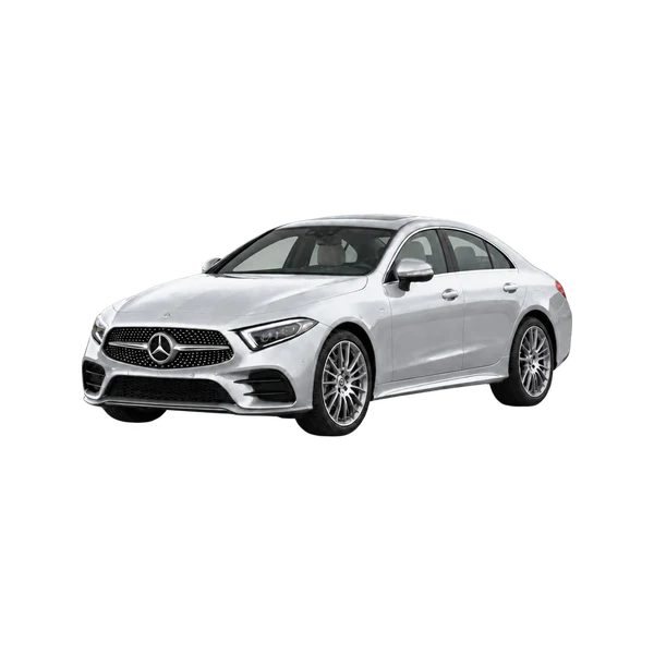 silver 2022 Mercedes-Benz CLS front three-quarter (facing left) view