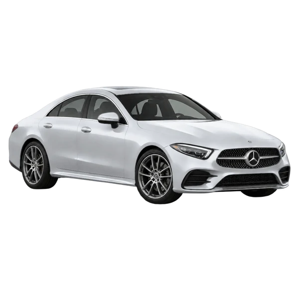 silver 2020 Mercedes-Benz CLS 450 4Matic front three-quarter (facing left) view