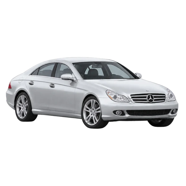 silver 2008 Mercedes-Benz CLS-Class front three-quarter (facing left) view