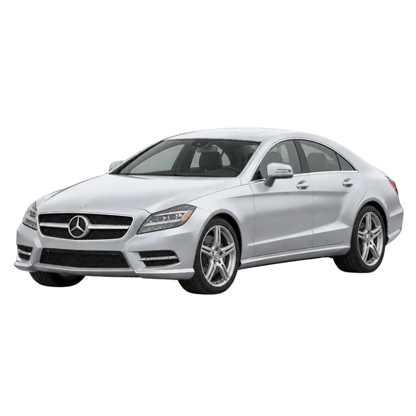 silver 2015 Mercedes-Benz CLS-Class front three-quarter (facing left) view