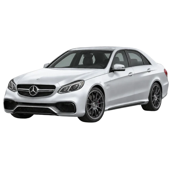 silver 2016 Mercedes-Benz E 63 AMG 4Matic front three-quarter (facing left) view