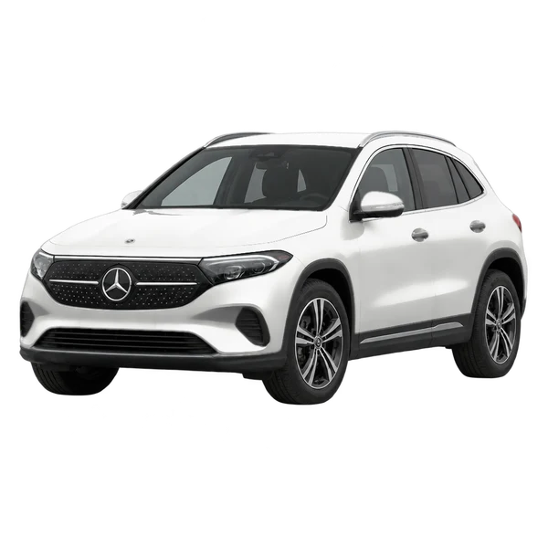 white 2024 Mercedes-Benz EQA front three-quarter (facing left) view
